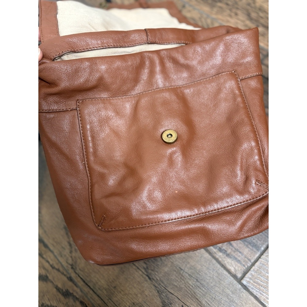 Lucky Brand Leather Brown Cognac Backpack Gold Studded Adjustable‎ Straps - Picture 16 of 16